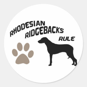 Adesivo Redondo Regra Ridgebacks Rhodesian