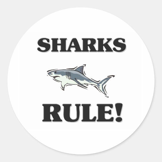 Adesivo Redondo Regra SHARKS! (Frente)