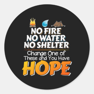 Adesivo Redondo Regras de Sobrevivência Selvagem - Sempre Tenha Es