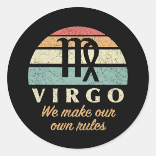 Adesivo Redondo Regras Engraçadas do Virgo Zodiac