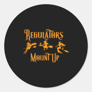 Adesivo Redondo Reguladores do Halloween Montam Bruxas