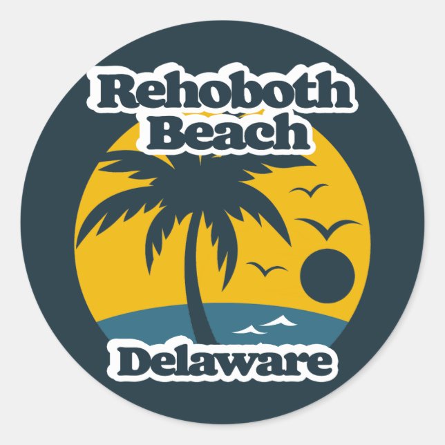Adesivo Redondo Rehoboth Beach Delaware (Frente)
