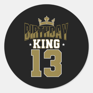 Adesivo Redondo Rei 13 Bday Py Celebration 13 Tema Real