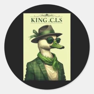Adesivo Redondo Rei C.l.s Duck Gent's Nature Green Ol