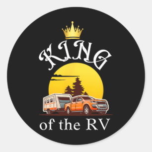 Adesivo Redondo Rei Das Férias ao Ar Livre em Rv Hiking Camping Rv