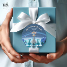 Rei de Xadrez Metálico Diamante Dia dos Pais Azul 