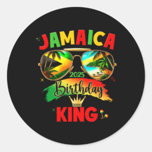 Adesivo Redondo Rei do Aniversário 50º Jamaica 2025 