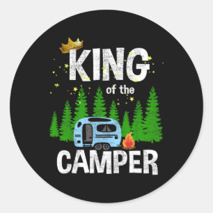 Adesivo Redondo Rei Do Trailer De Camping De Viagem Camper Estrada