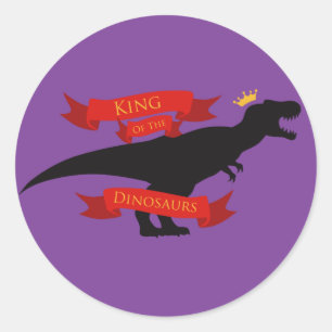 Adesivo Redondo Rei dos Dinossauros
