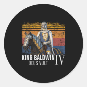 Adesivo Redondo Rei Máscara de Prata Baldwin Iv Máscara Dourada Ar