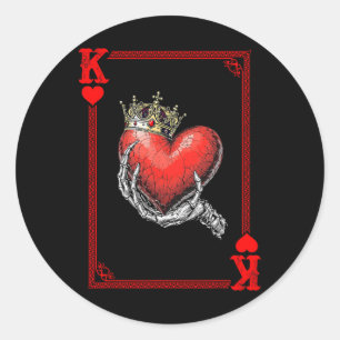Adesivo Redondo Rei Rainha De Copas Casal De Cartas De Baralho Cor