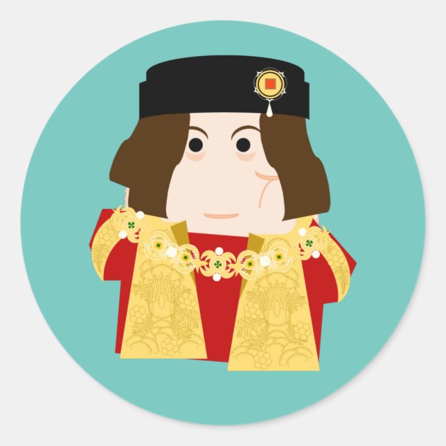 Adesivo Redondo Rei Richard III da Inglaterra (Frente)