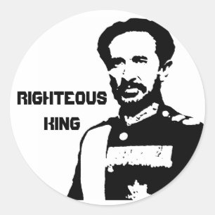 Adesivo Redondo Rei Selassie Justo, eu me autocolante