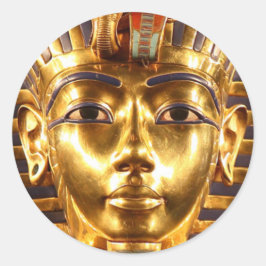 Adesivo Redondo Rei Tutankhamun, Máscara Dourada