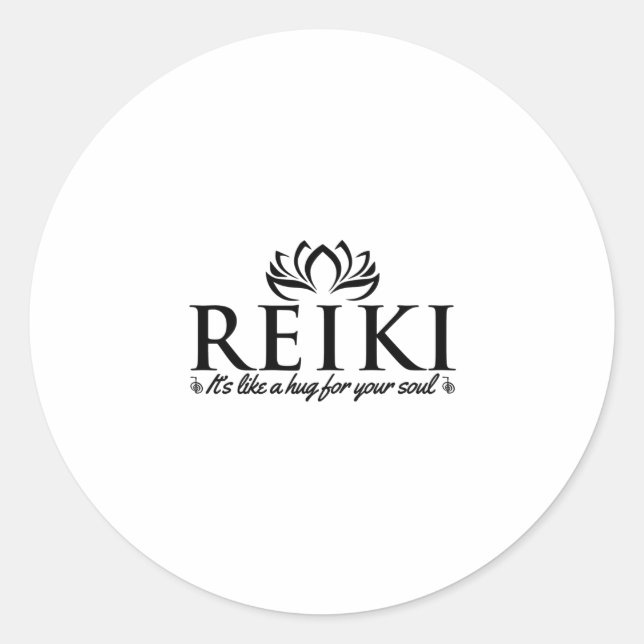 Adesivo Redondo Reiki é como um abraço para sua alma - Mestre Reik (Frente)