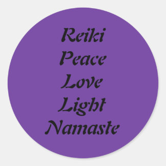 Adesivo Redondo Reiki Peace Love Light Namaste Sticker