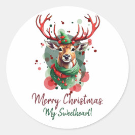 Adesivo Redondo Reinador de Natal Personalizável