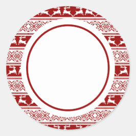 Adesivo Redondo Reindeado Escandinavo de Natal Nórdico