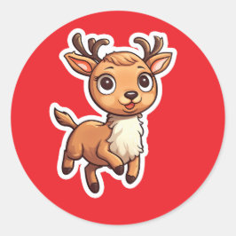 Adesivo Redondo Reindeer