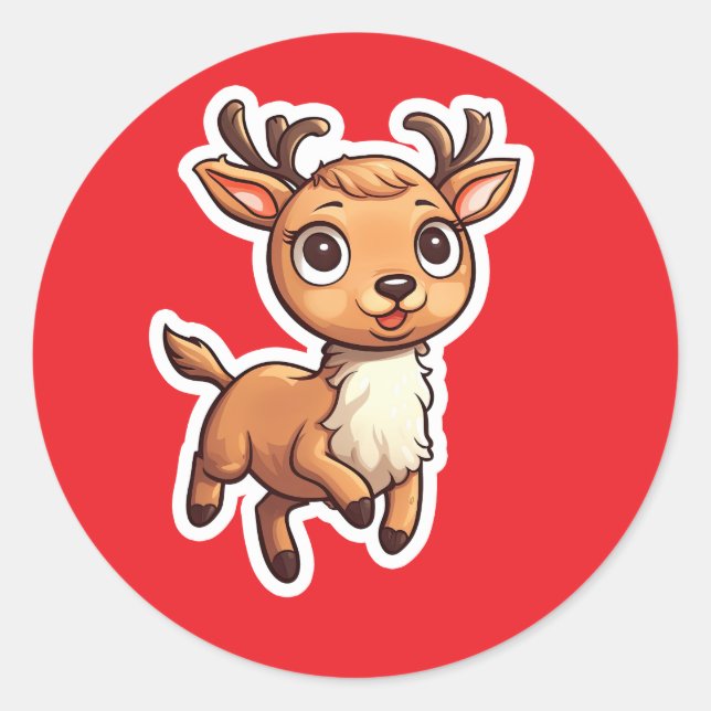 Adesivo Redondo Reindeer (Frente)