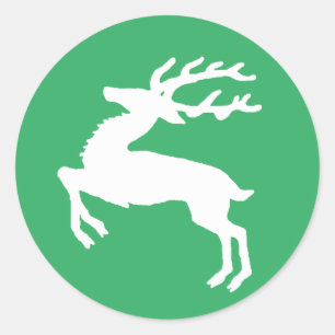 Adesivo Redondo Reindeer Branco