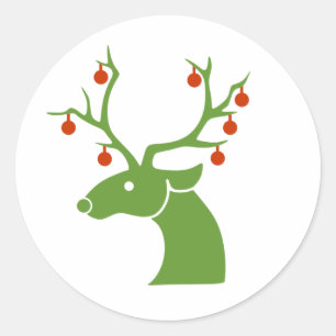 Adesivo Redondo Reindeer Christmas