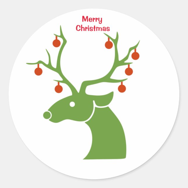 Adesivo Redondo Reindeer Christmas (Frente)