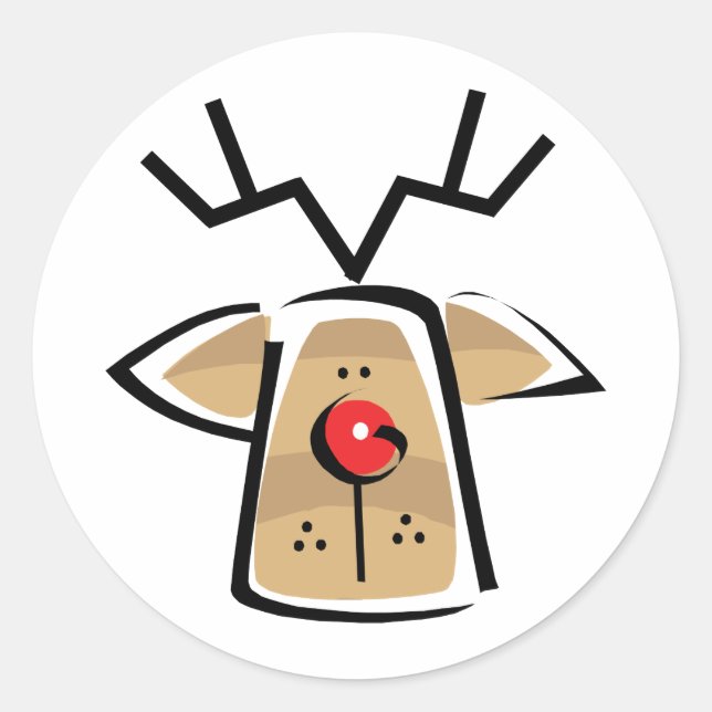 Adesivo Redondo Reindeer de Natal (Frente)
