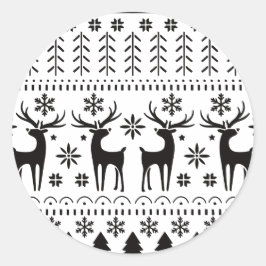 Adesivo Redondo Reindeer de Natal para Folk Moderno