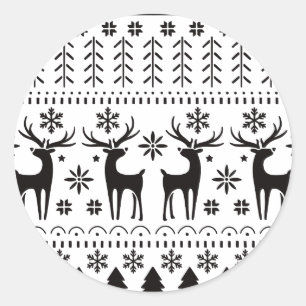 Adesivo Redondo Reindeer de Natal para Folk Moderno