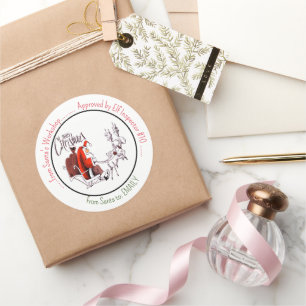 Adesivo Redondo Reindeer de Papais noeis de Workshop Santa Claus