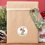 Adesivo Redondo Reindeer Dog Christmas<br><div class="desc">* Ilustração de um cachorro fofo vestindo um Santa Hat e Reindeer Antlers. * Utilização em doações de Natal, decoração, artesanato, reserva de sucata ou projetos DIY. * Adicione alguns inseridos nos seus cartões-presente de Férias ou para selar envelopes. * Você pode personalizar o redimensionamento do design e adicionar texto....</div>