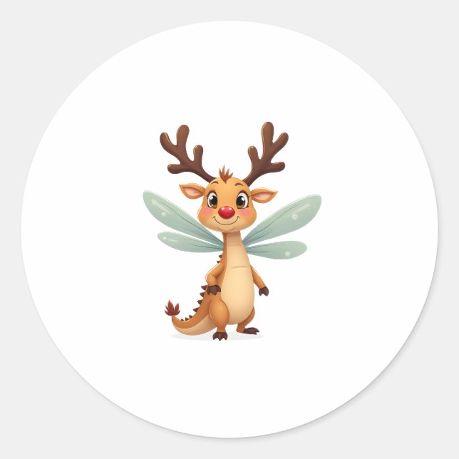 Adesivo Redondo Reindeer Dragonfly (Frente)
