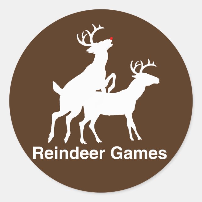 Adesivo Redondo Reindeer Games (Frente)