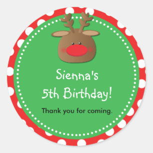 Adesivo Redondo Reindeer Holiday Christmas Bolinhas Favker Sticker