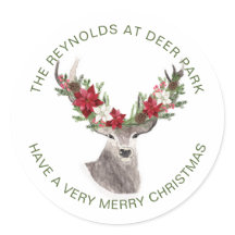 Reindeer, Poinsettia Christmas