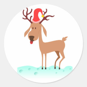 Adesivo Redondo Reindeer Sticker