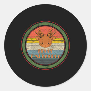 Adesivo Redondo Reindeer surdo de Natal surdo surdo Asl Awarenes