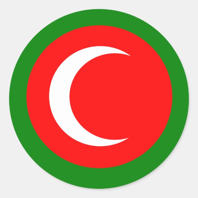 Adesivo Redondo Reino da bandeira do Curdistão (1922-1924, 1925) (Frente)