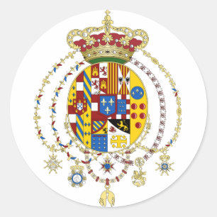 Adesivo Redondo Reino das Armas casaco das Duas Sicílias, Itália