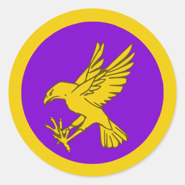 Adesivo Redondo Reino do Crachá de Calontir Populace (Frente)