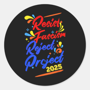 Adesivo Redondo Rejeição ao fascismo 2025