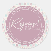 Rejoice Natal Pastel Typoographic Endereço