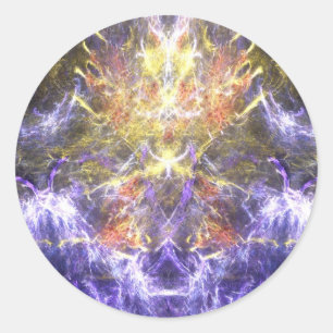 Adesivo Redondo Relâmpago nas montanhas