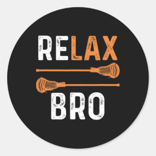 Adesivo Redondo Relax Bro Lacrosse Sports Team