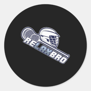 Adesivo Redondo Relax Bro Lax Stick Lacrosse Player
