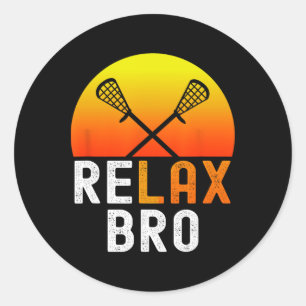 Adesivo Redondo Relax Bro Stick Funny Lacrosse Player Game