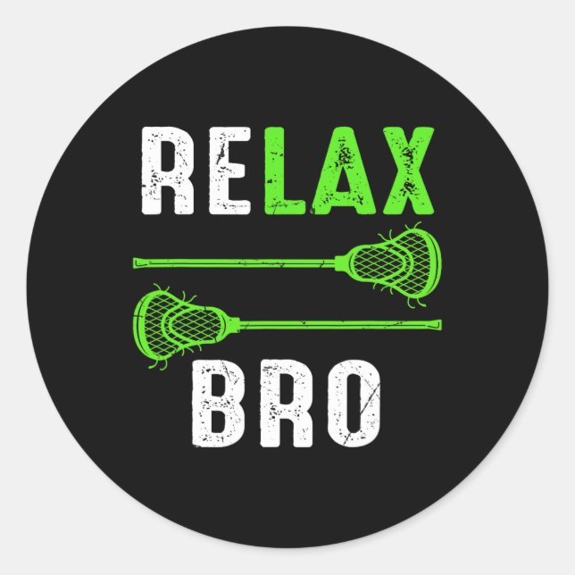Adesivo Redondo Relax Bro Vintage Lacrosse (Frente)