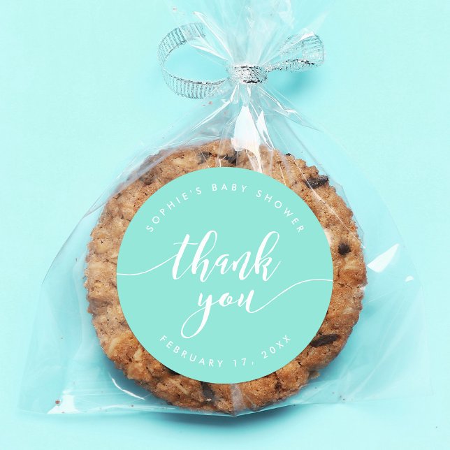 Adesivo Redondo Relax Script Obrigado Pastel Mint (Criador carregado)