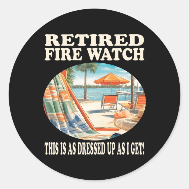Adesivo Redondo Relaxamento do Fire Watch Reformado (Frente)